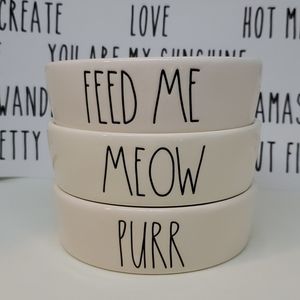 New Rae Dunn Cat Bowls Cream Pet Dish Choice